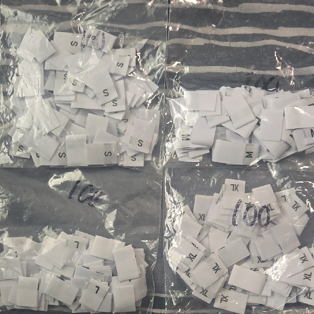 Assorted Woven Clothing Size Labels